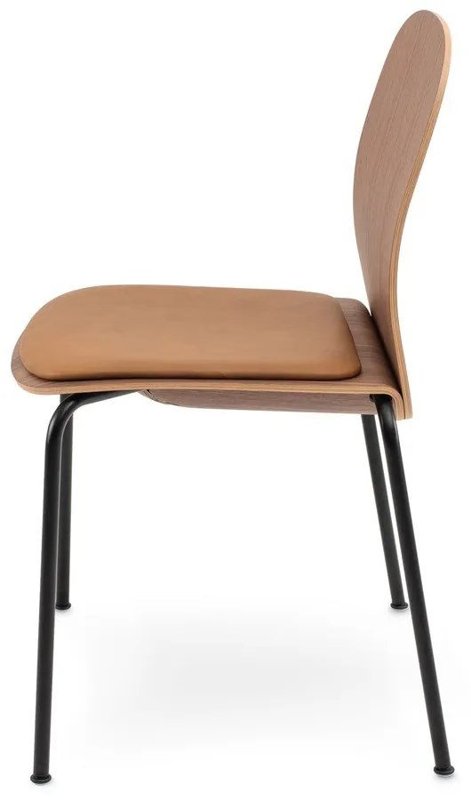 Barna-konyakbarna rakásolható étkezőszék szett 2 db-os diófa dekorral Book – Gazzda