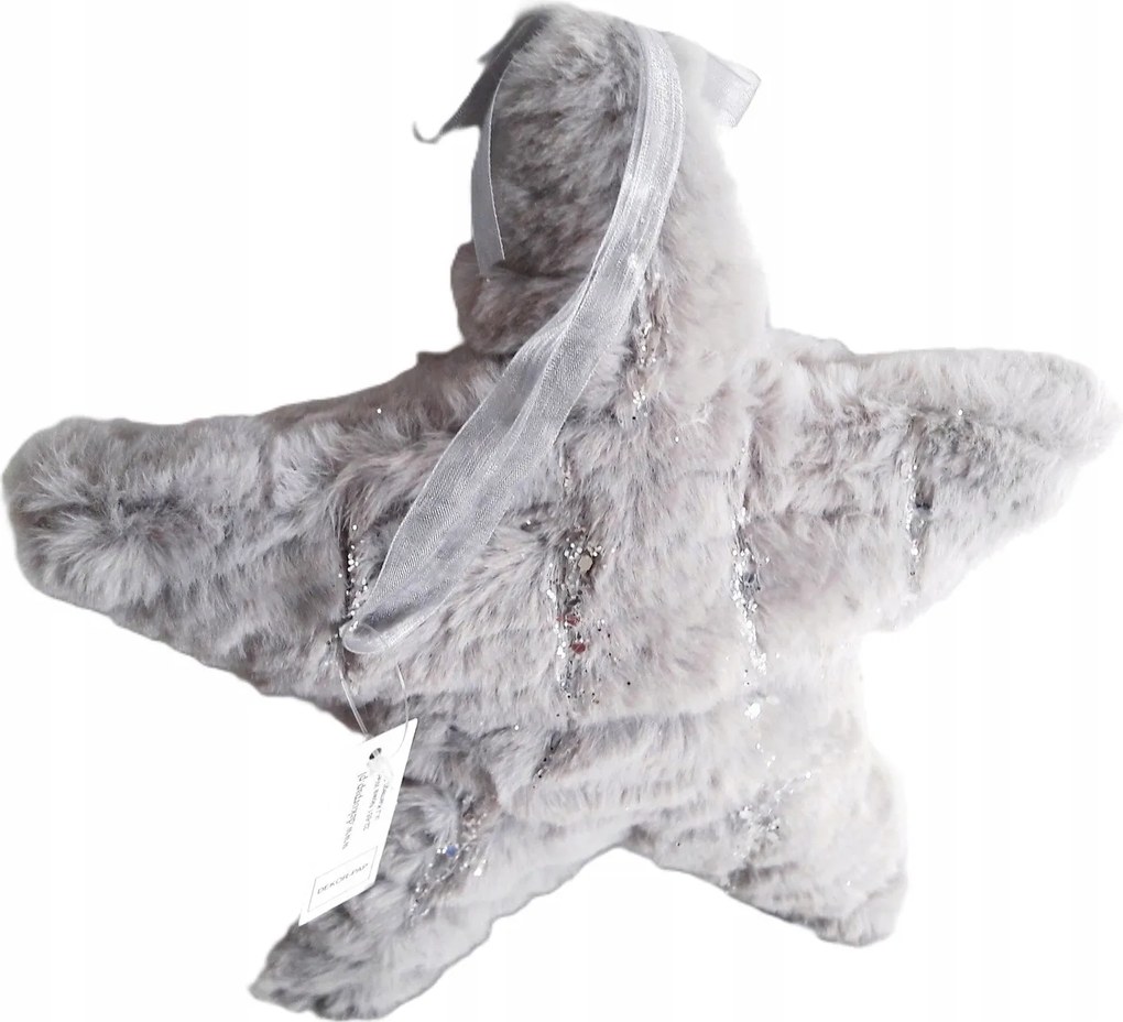 Karácsonyfa medál nagy csillag plüss 23cm sz