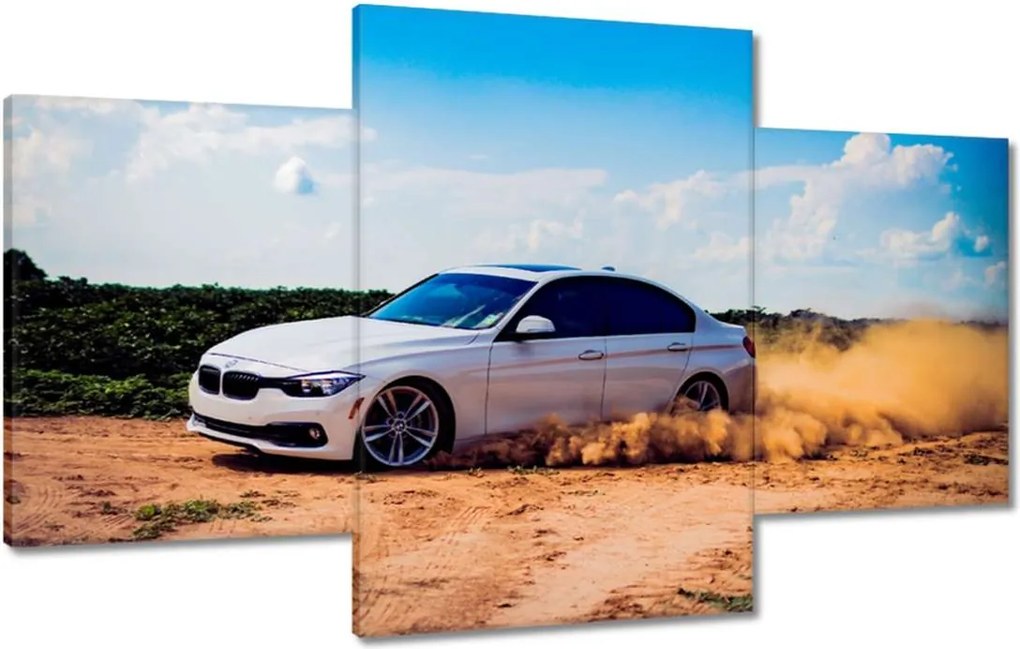 Vászonkép 100x60 Bmw Drift a homokban