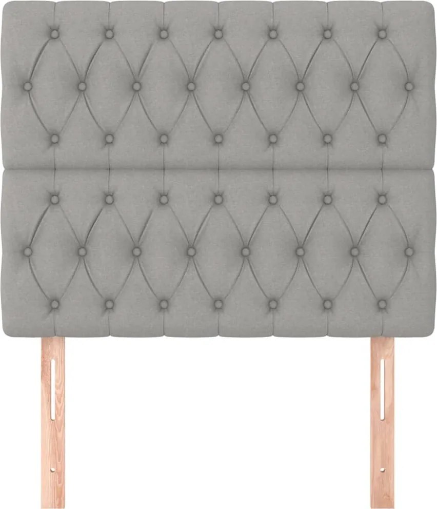 világosszürke szövet fejtámla 90x7x118/128 cm