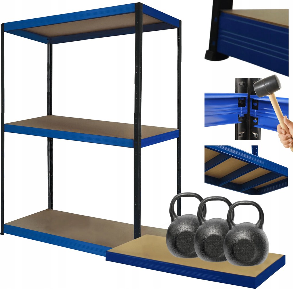 Tárolószekrény garázs fém állvány Helios 106x100x35cm 3Px350kg