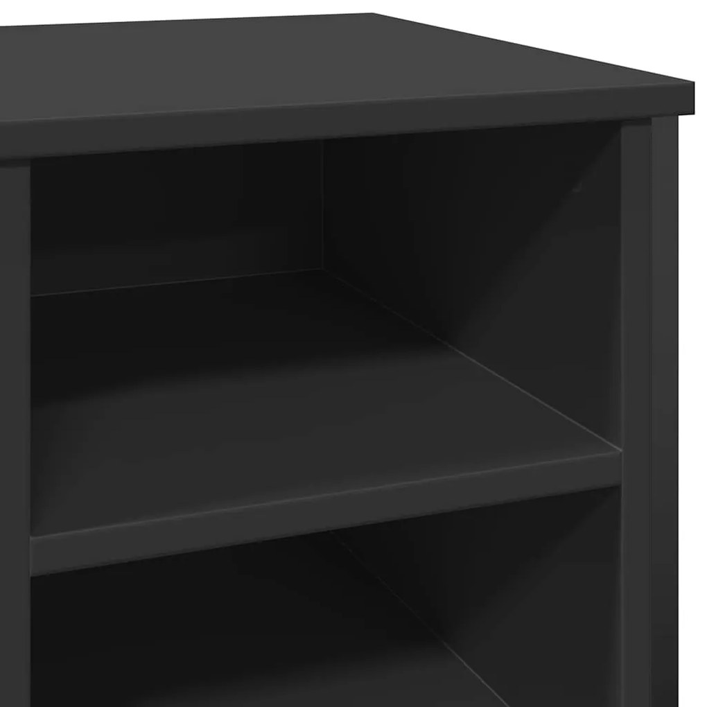 fekete szerelt fa cipőszekrény 90 x 38 x 61,5 cm