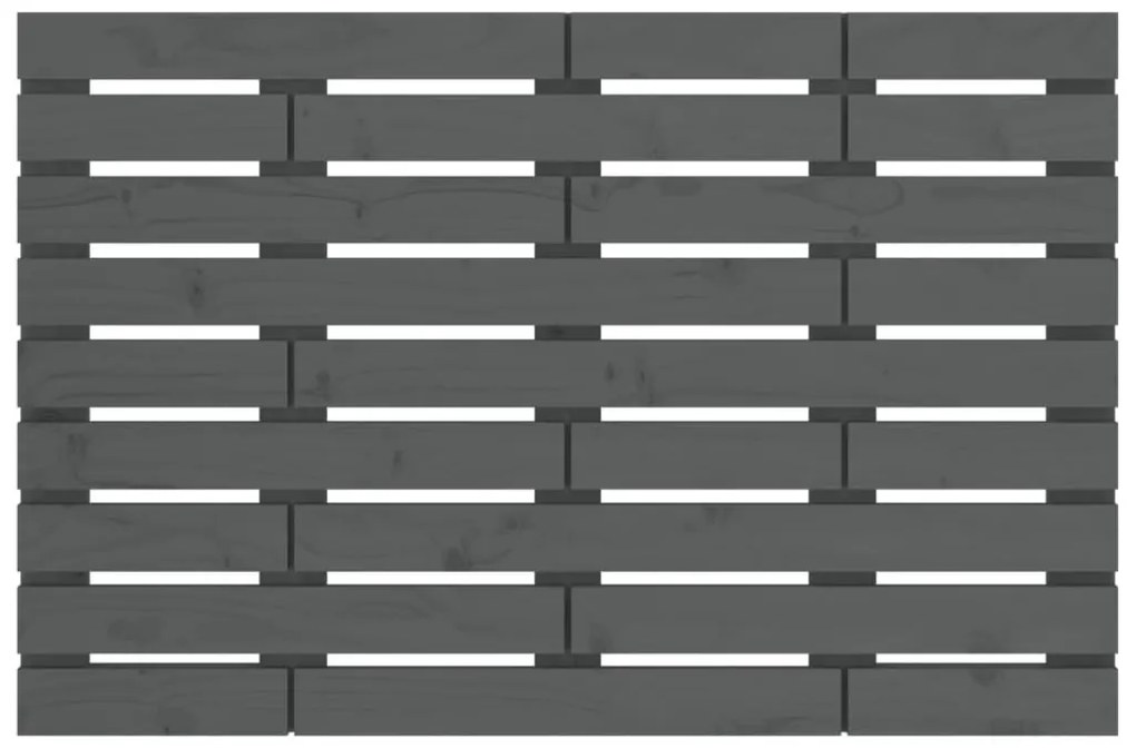 szürke tömör fenyőfa fali fejtámla 106 x 3 x 63 cm