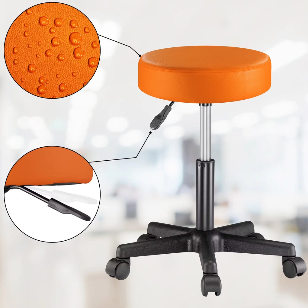 Casaria® Gurulós puff - narancssárga