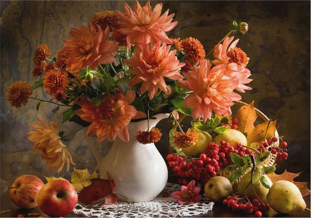 Divatos Flizelin Tapéta Fali Furnér Őszi kompozíció 208x146 Ragasztó