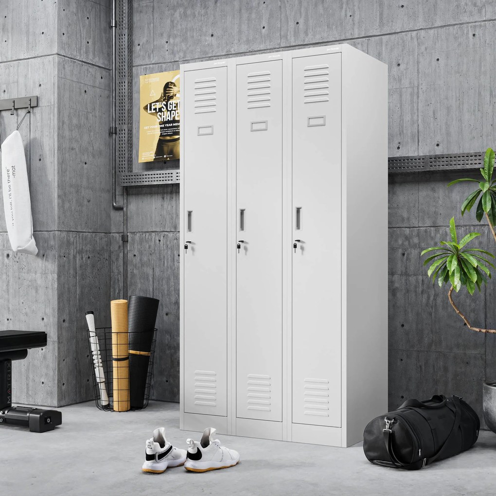 Fém BHP munkaszekrény szürke: KACPER II 1 Plus