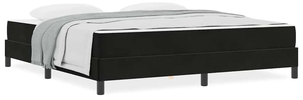 Boxspring ágy matraccal matracmal Fekete 180 x 200 cm Bársony