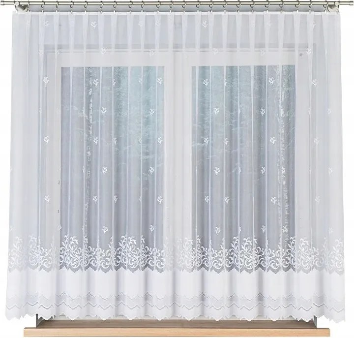 Függöny Rövid Jacquard Függöny Fehér Könnyű Szalag Sz.160x135