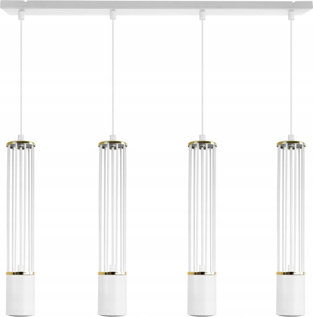 Led Mennyezeti Lámpa Lógó Cső A Sziget Felett Fehér-arany Díszléc Az Asztal Felett A Sziget