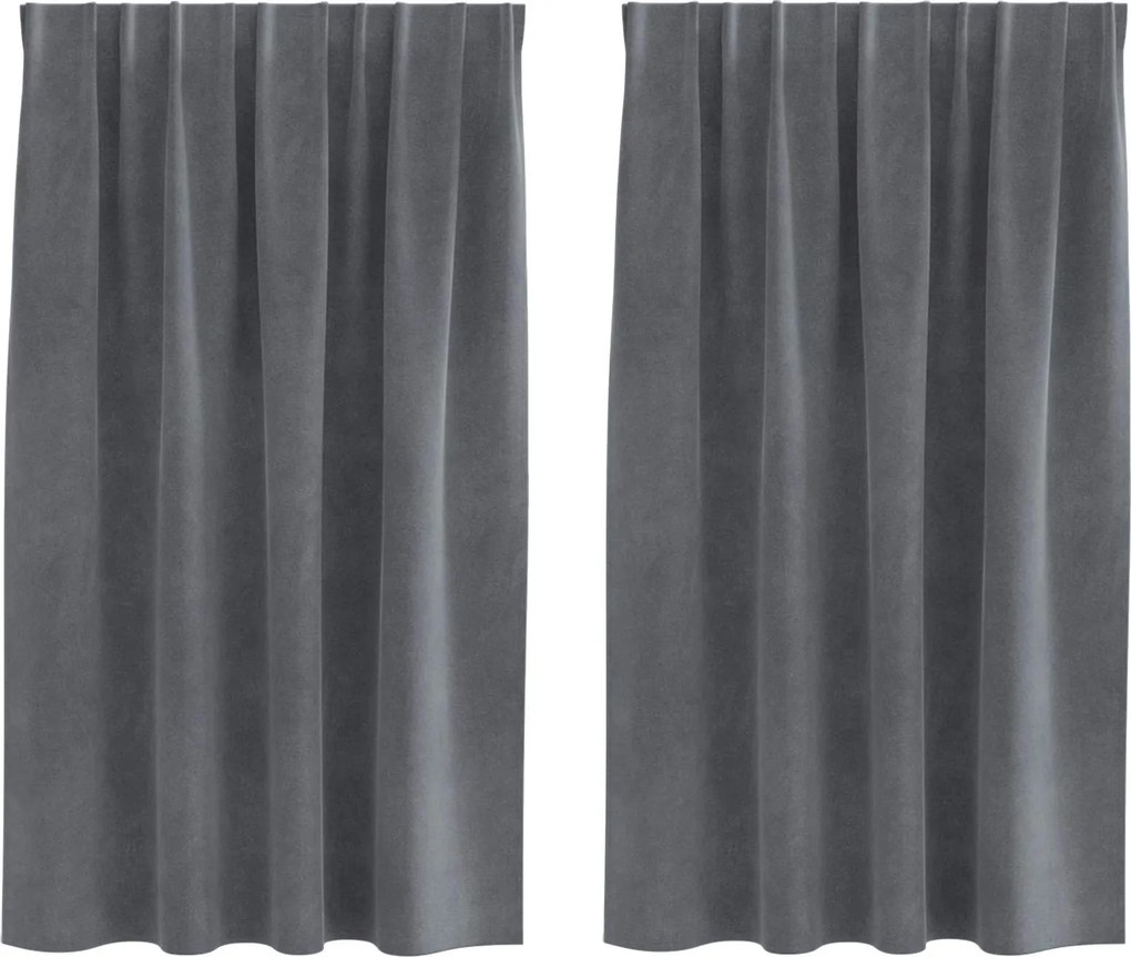 vidaXL Sötétítő függönyök 2 pcs Világosszürke 140 x 140 cm Bársony