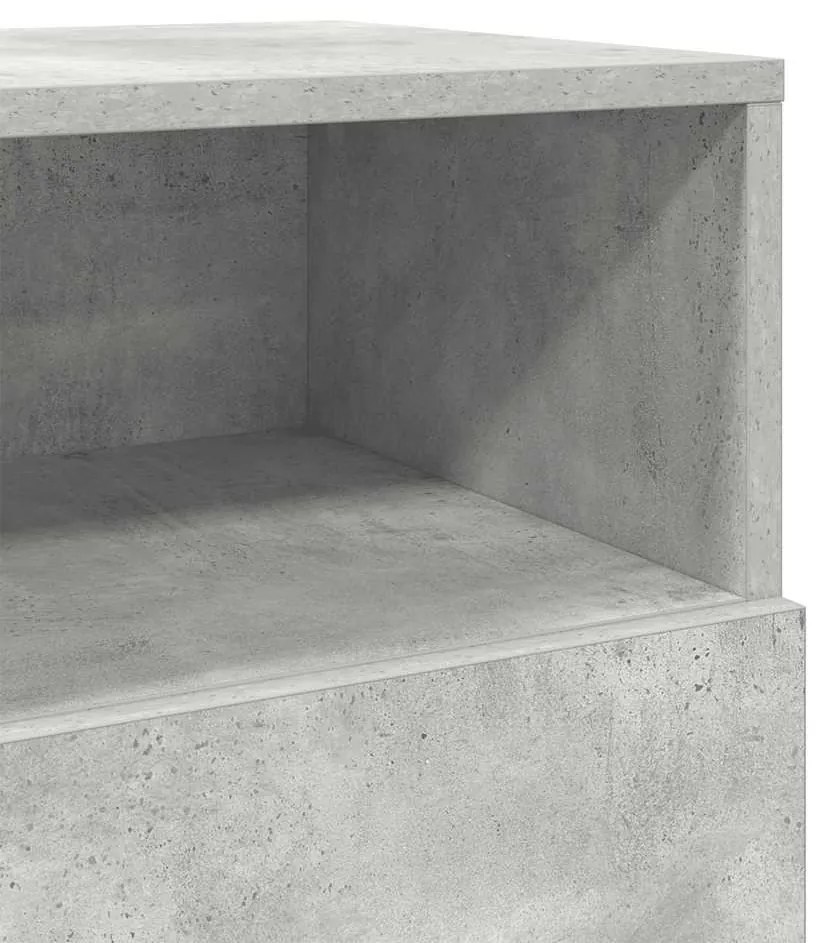 2 db betonszürke éjjeliszekrény 2 fiókkal 36x36x68 cm