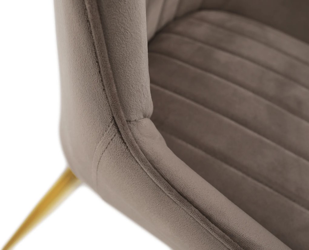 Étkezőszék, szürkésbarna Taupe/gold króm-arany, PERLIA