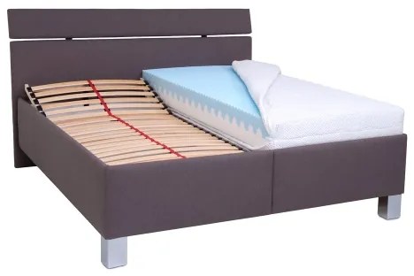 Kárpitozott ágy tárolóhellyel, matrac nélkül ALIS 160x200 cm barna