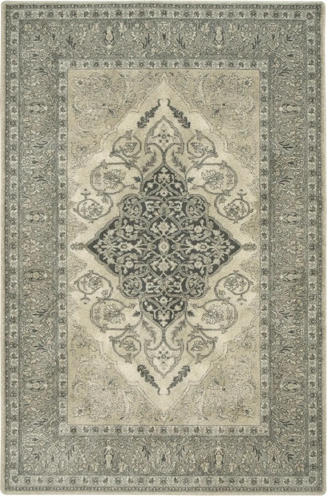 Isfahan Gyapjú Nappali Szőnyeg Világos Szürke Leyla Len 133x180 cm