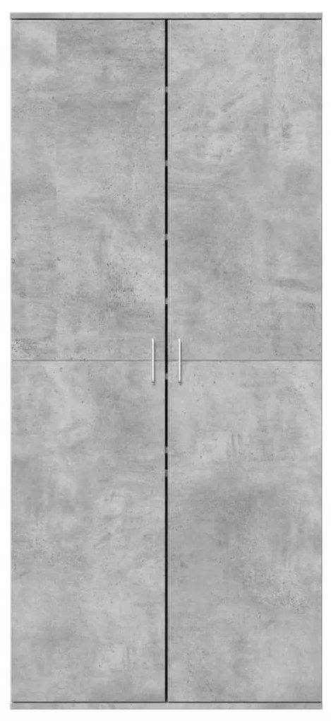betonszürke szerelt fa cipősszekrény 80 x 39 x 178 cm