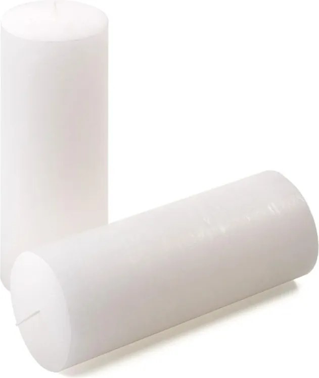 Rusztikus gyertya készlet  20 cm Ø 7,5 cm 4 db fehér