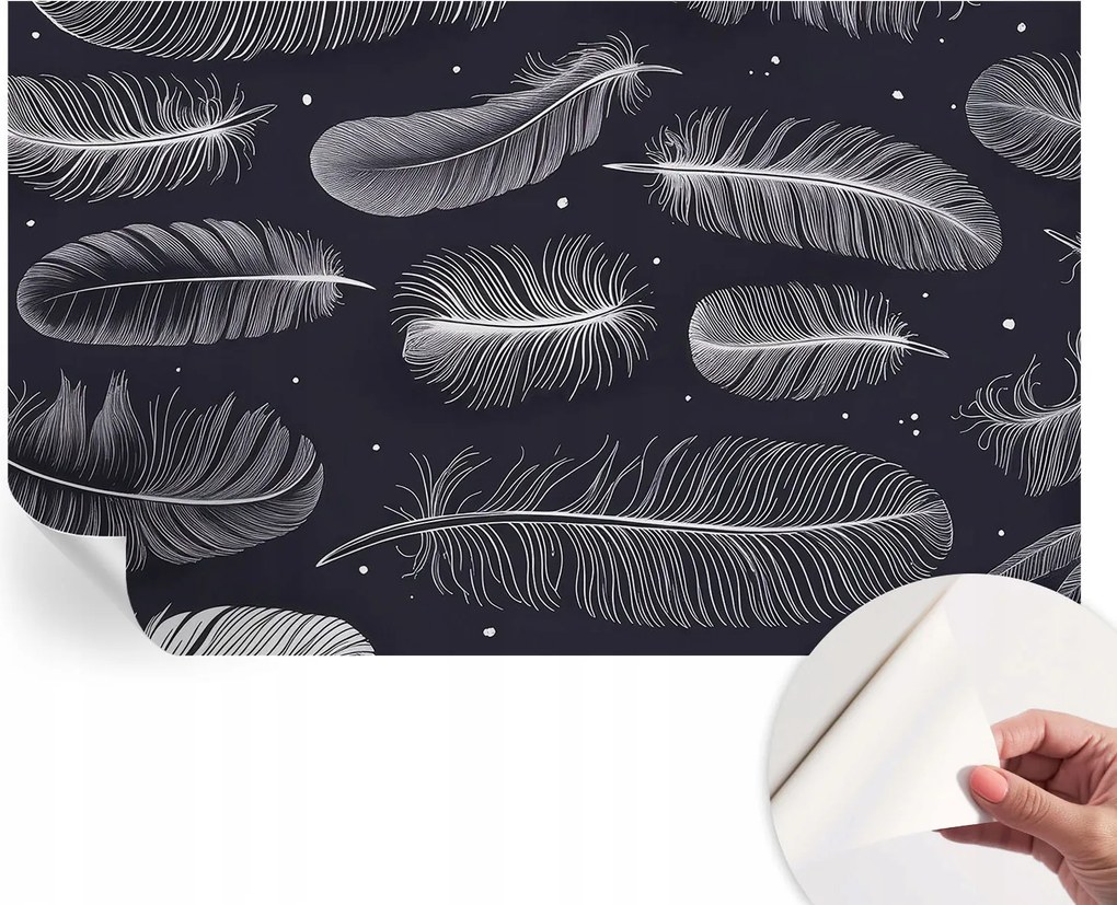 Öntapadós fotótapéta Nappaliba és Hálószobába Finom tollak 416x254