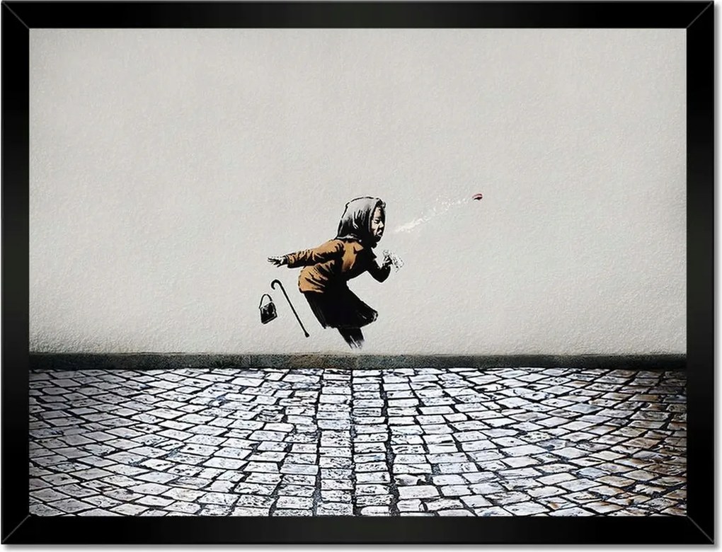 Poszterek keretben 40x30 Banksy Nagymama Achoo Tüsszentés
