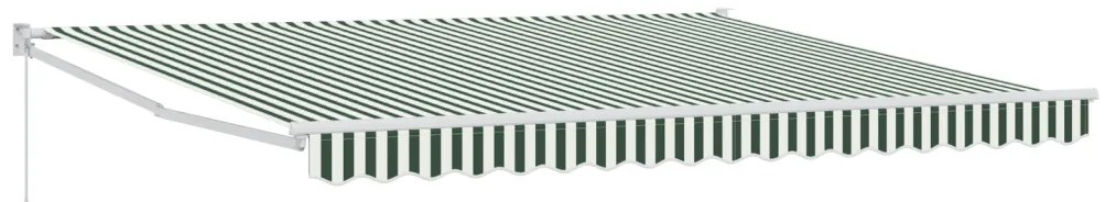 Kézi Behúzható Napellenző Zöld és Fehér 400x300 cm