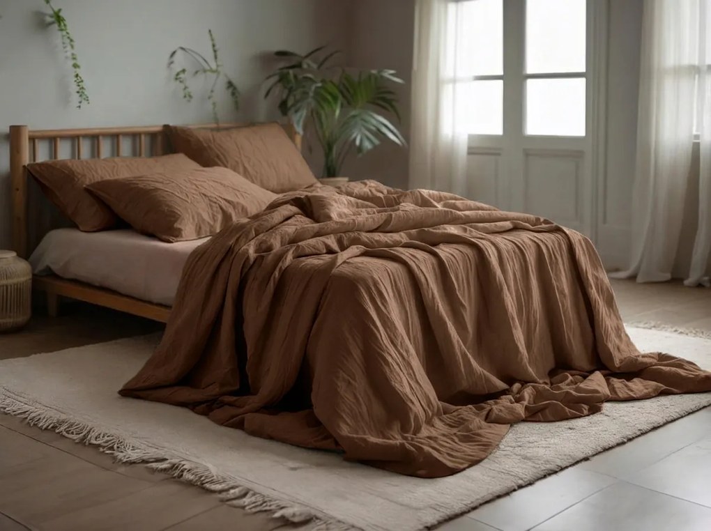 Musselin ágynemű MUSSARI világosbarna Ágyneműhuzat mérete: 70 x 90 cm | 140 x 220 cm