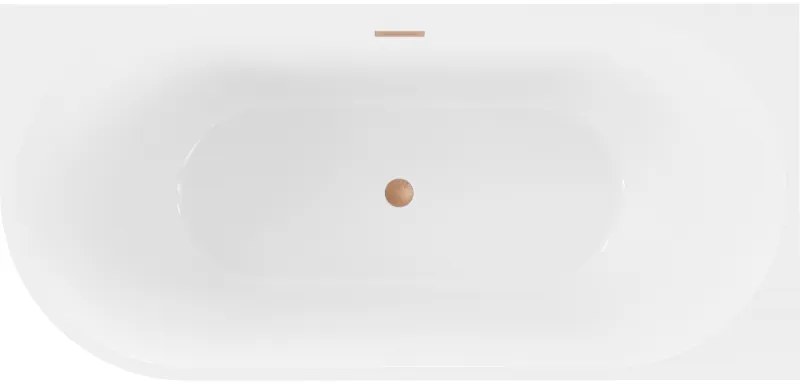 Mexen Mia, szabadon álló sarokkád, jobb, 170 x 80 cm, fehér, réz túlfolyó, 52691708000P-65