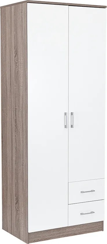 Miami gardróbszekrény 80x205 cm fehér-yorki tölgy