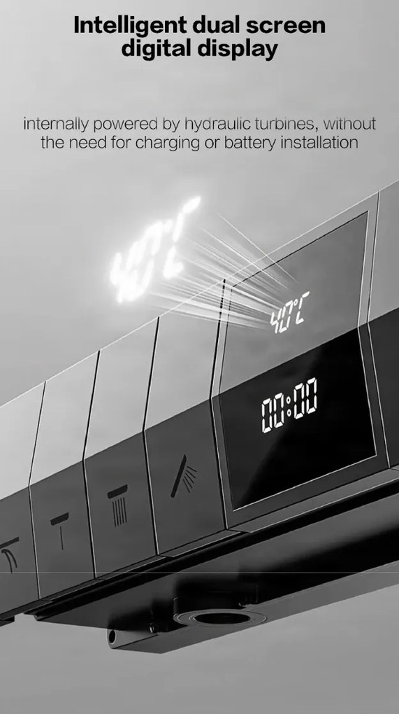 Falba süllyesztett zuhanyrendszer ELITE EDITION BCS1050 LED-kijelzővel, több színváltozatban — Gunmetal szürke — Három kimenetes
