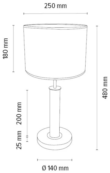 Spot-Light 7017400511528 - Asztali lámpa BENITA 1xE27/60W/230V tölgy