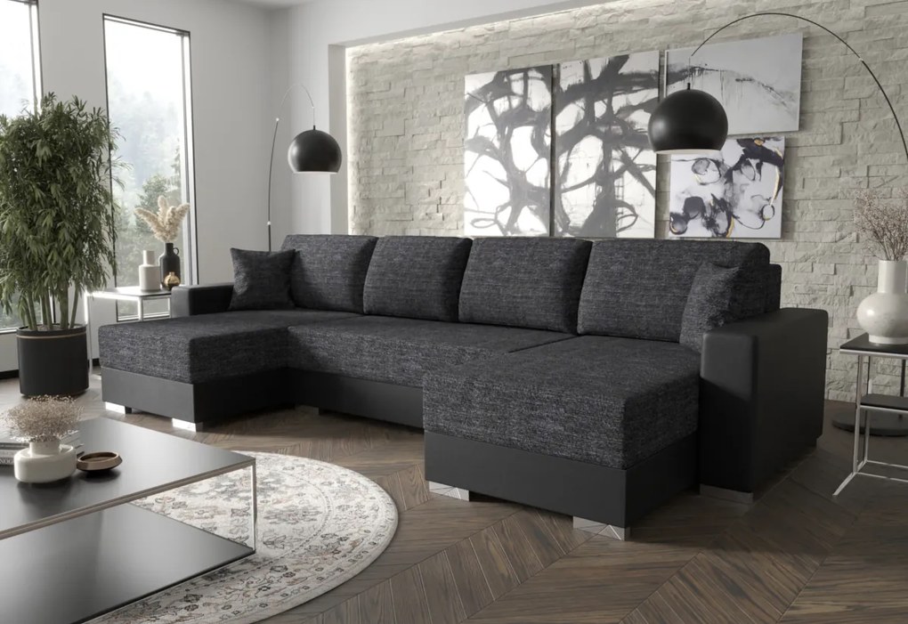 RADO U alakú ülőgarnitúra, 339x90x152, kornet 02/eko 511