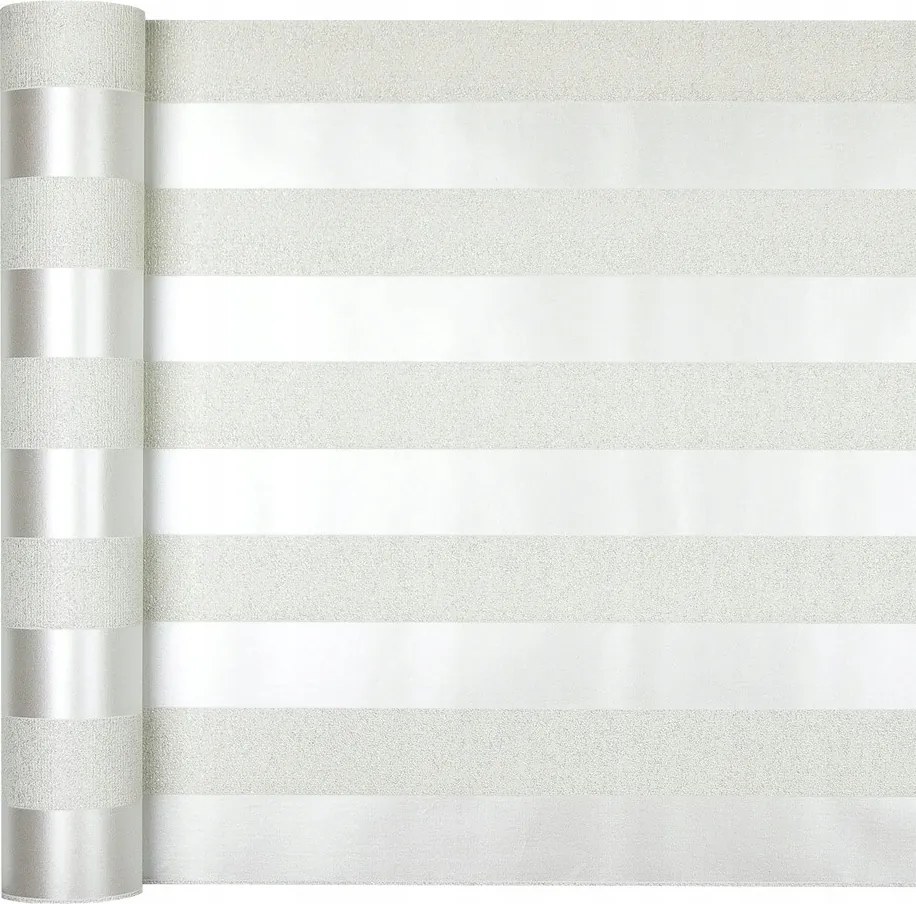 Dekoratív tapéta Fehér Csíkos Glamour Ecru Gyöngy Csillámos exclusive