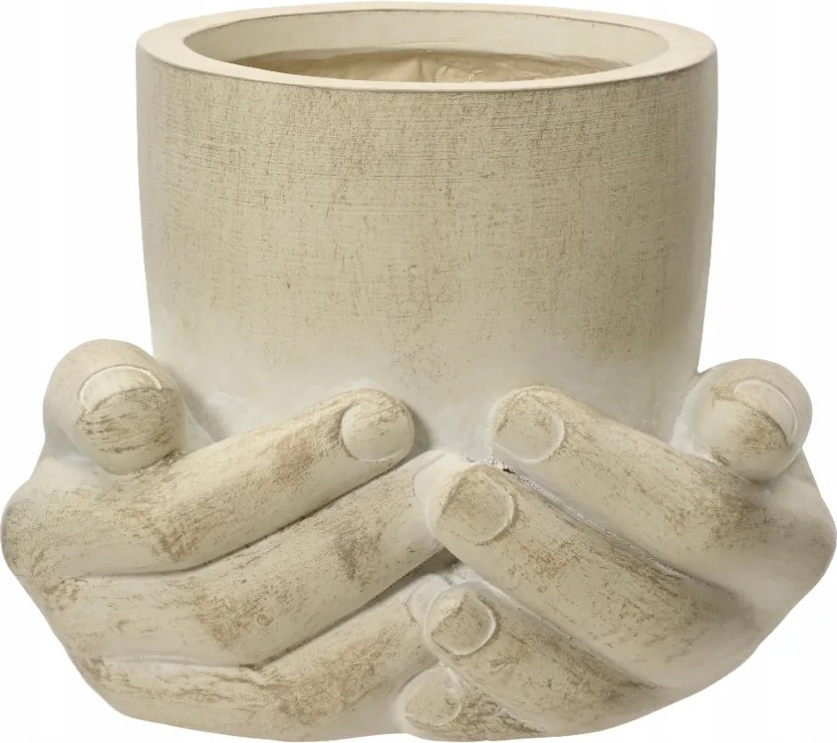 Virágtartó fedél Kéz bézs dekoratív agyag 27cm