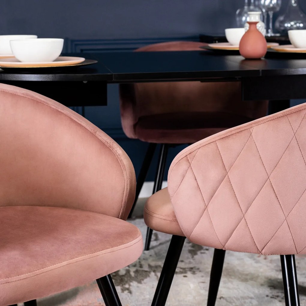 Elegáns Étkezőszék Rózsaszín Bársony Kárpittal. ADELE