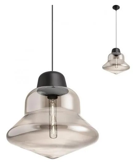 Redo 01-1771 - Csillár zsinóron AMNO 1x/E27/42W/230V átm. 33 cm szürke