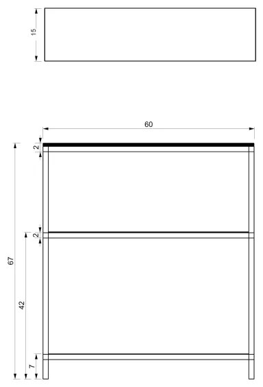 Fürdőszoba állvány 67x60 cm fekete