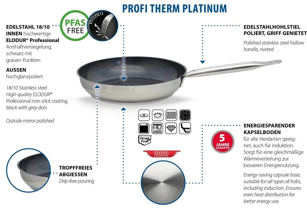Elo 24538 Profi Therm Platinum serpen 28 cm, 28 cm