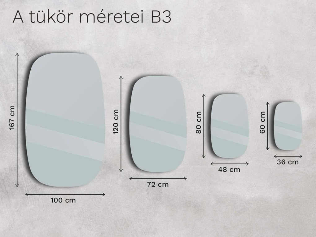 Keretes tükör B3 48×80