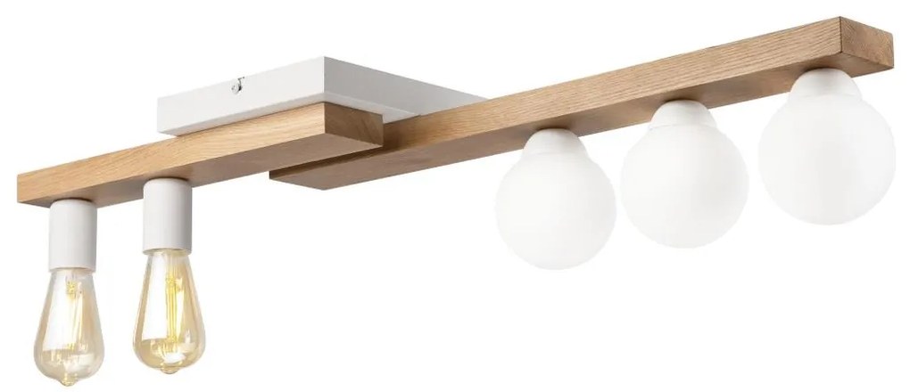 Felületre szerelhető csillár MATTE 2xE27/15W/230V + 3xG9/5W/230V fehér/tölgy