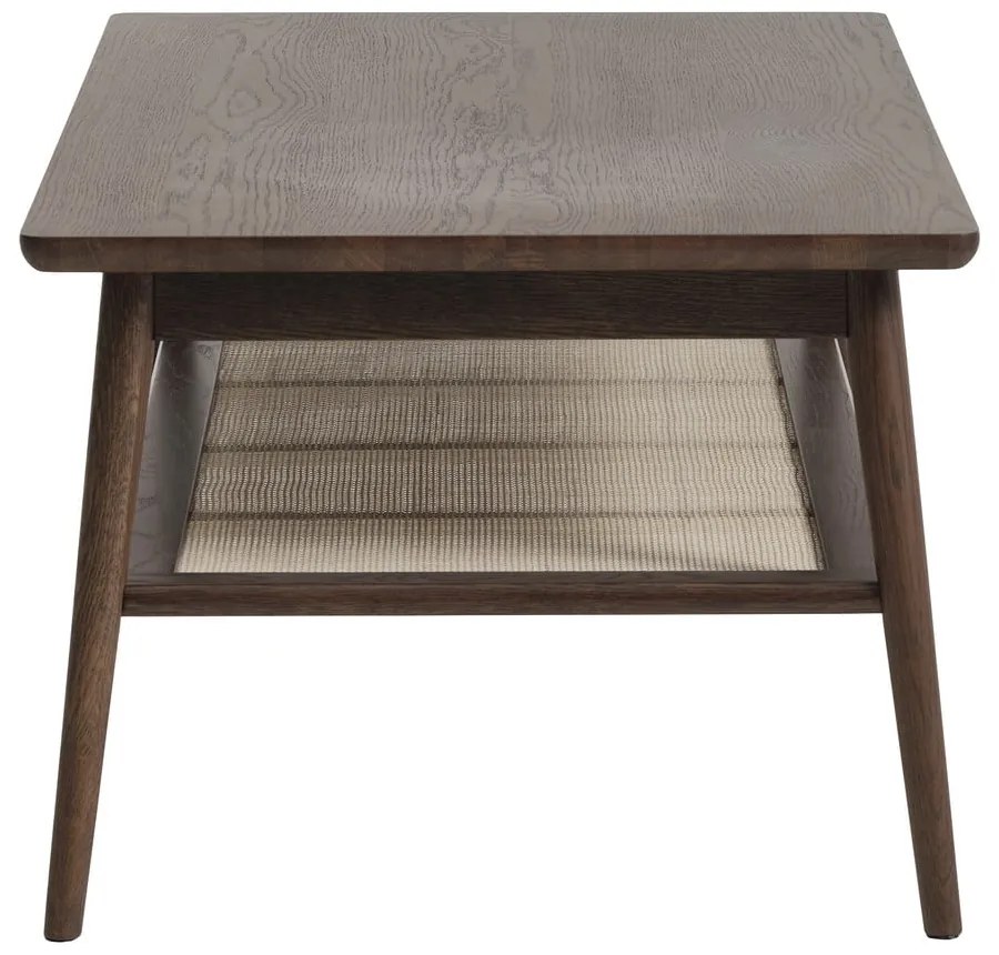 Barna dohányzóasztal tölgyfa dekoros asztallappal 60x120 cm Barrali – Unique Furniture