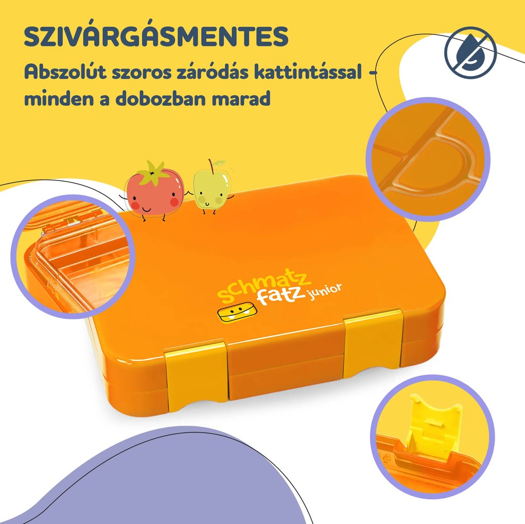 Klarstein Schmatzfatz junior, tízórais doboz, 6 rekesz, 21,3 x 15 x 4,5 cm