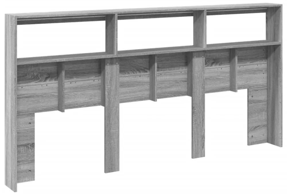 szürke sonoma színű áthidalószekrény LED-ekkel 200 x 17 x 102cm