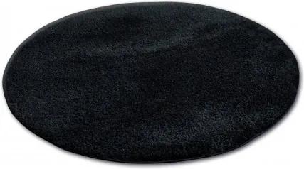 Shaggy szőnyeg kör micro fekete kerék 60 cm