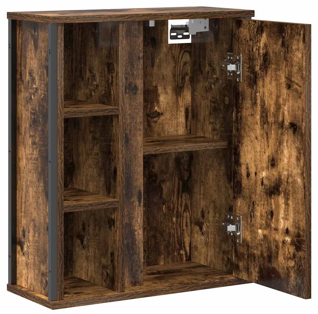 vidaXL füstölt tölgy fürdőszoba fali szekrény tükörrel 50x21x60 cm