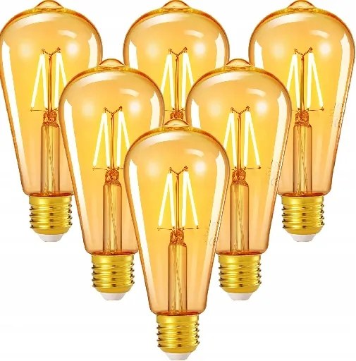 6x Dekorációs Izzó E27 Retro Linkind -Meleg fehér 4W