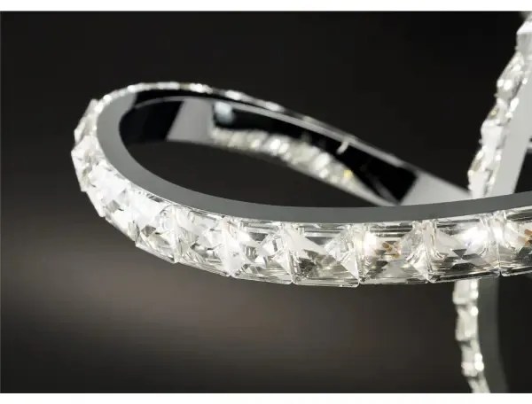 Dimmelhető LED felületre szerelhető csillár ABRO LED/26W/230V fényes króm