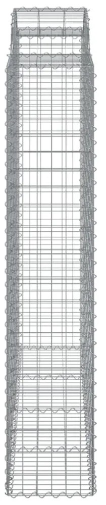 vidaXL 4 db íves horganyzott vas gabion kosár 200x50x200/220 cm