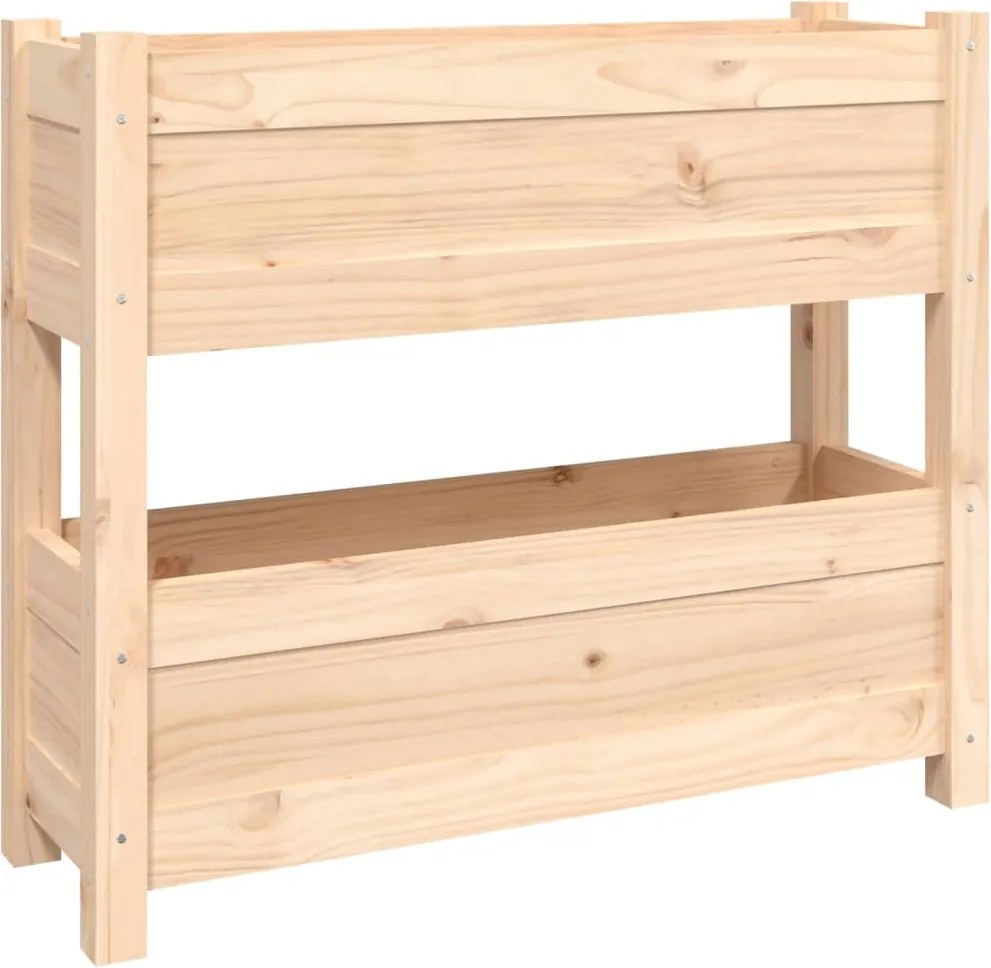 vidaXL tömör fenyő növénytartó 77x25x66 cm
