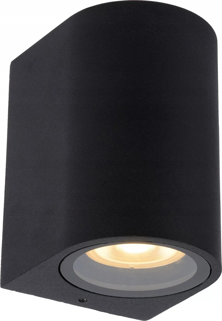 Kültéri kerti fali lámpa fekete félkör alakú Lucide