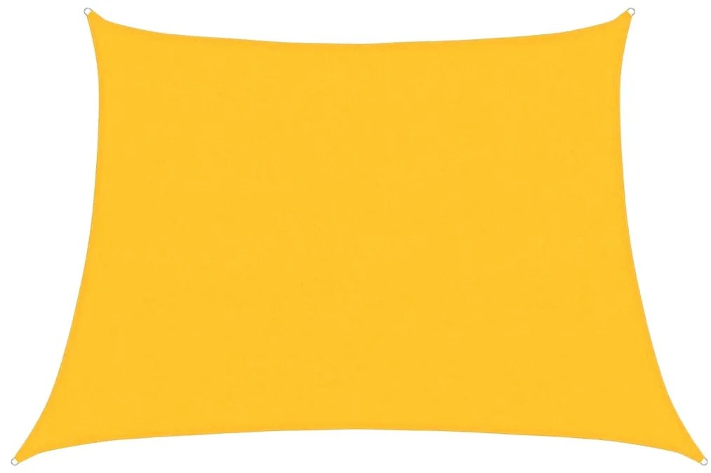 sárga trapéz alakú HDPE napvitorla 160 g/m² 4/5 x 3 m