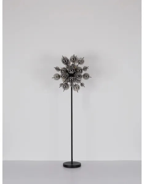 Globo 15633SS - Állólámpa UDO 6xE14/25W/230V fekete/füstös