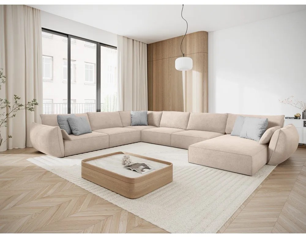 Bézs sarokkanapé (bal oldali) Vanda – Mazzini Sofas